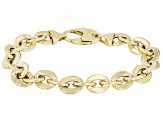 18K Yellow Gold Over Sterling Silver 9.5mm Rolo Link Bracelet