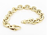 18K Yellow Gold Over Sterling Silver 9.5mm Rolo Link Bracelet