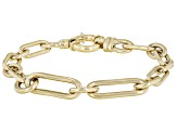 18K Yellow Gold Over Sterling Silver 1+1 Mixed Link Bracelet