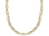 Sterling Silver & 18K Yellow Gold Over Sterling Silver 4.5mm Double Row Herringbone 18 Inch Necklace
