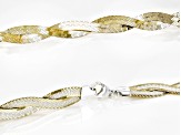 Sterling Silver & 18K Yellow Gold Over Sterling Silver 4.5mm Double Row Herringbone 18 Inch Necklace