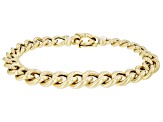 18K Yellow Gold Over Sterling Silver Graduated Curb Link Bracelet