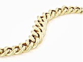 18K Yellow Gold Over Sterling Silver Graduated Curb Link Bracelet