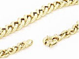18K Yellow Gold Over Sterling Silver Graduated Curb Link 20 Inch Necklace