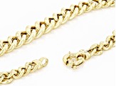18K Yellow Gold Over Sterling Silver Graduated Curb Link 20 Inch Necklace