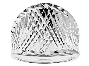 Sterling Silver Diamond-Cut Ring