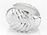Sterling Silver Textured Cross Over Ring