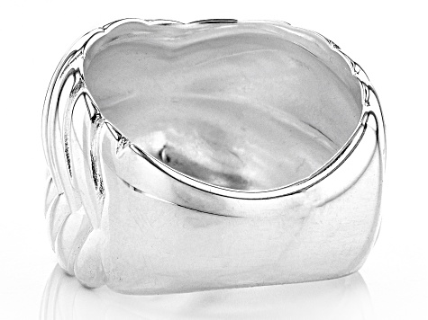 Sterling Silver Textured Cross Over Ring