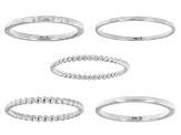 Sterling Silver Band Ring Set of 5