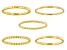 18k Yellow Gold Over Sterling Silver Band Ring Set of 5