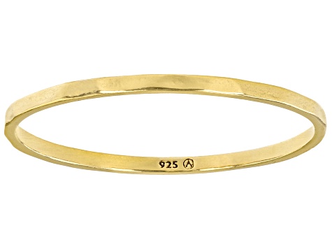 18k Yellow Gold Over Sterling Silver Band Ring Set of 5