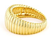 18k Yellow Gold Over Sterling Silver Ribbed Band Ring