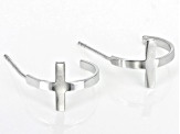 Sterling Silver Cross Hoop Earrings