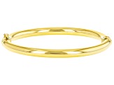 18k Yellow Gold Over Sterling Silver 6mm Hinged Bangle