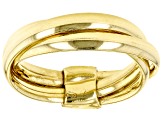 18k Yellow Gold Over Sterling Silver Triple Band Ring