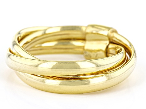 18k Yellow Gold Over Sterling Silver Triple Band Ring