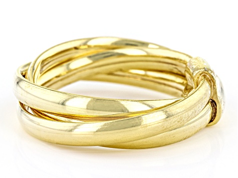 18k Yellow Gold Over Sterling Silver Triple Band Ring