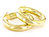 18k Yellow Gold Over Sterling Silver 6mm Hoop Earrings