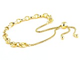 18k Yellow Gold Over Sterling Silver Puff Mariner Link Bolo Bracelet