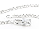 Sterling Silver Cubic Zirconia Tennis 18 Inch Lock Necklace