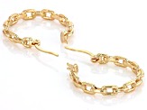 18k Yellow Gold Over Sterling Silver Paperclip Hoop Earrings