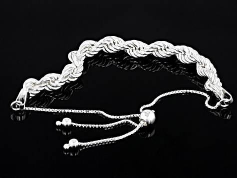 Sterling Silver Rope Link Bolo Bracelet
