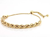 18k Yellow Gold Over Sterling Silver Rope Link Bolo Bracelet