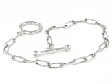 Sterling Silver Paperclip Link Toggle Bracelet