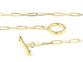 18k Yellow Gold Over Sterling Silver Paperclip Link 18 Inch Toggle Necklace