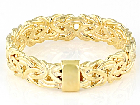 18k Yellow Gold Over Sterling Silver Byzantine Band Ring