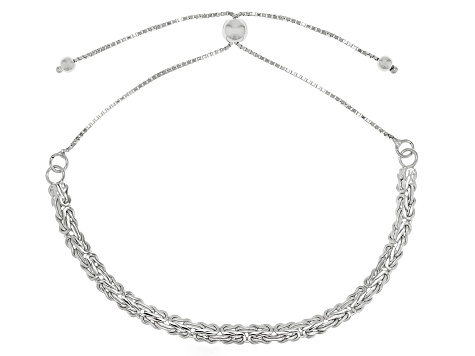 Sterling Silver Byzantine Link Bolo Bracelet