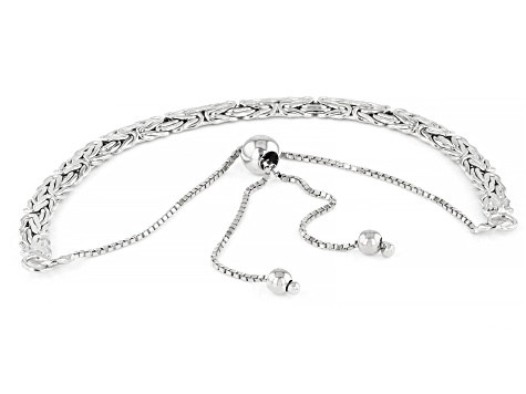 Sterling Silver Byzantine Link Bolo Bracelet