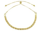 18k Yellow Gold Over Sterling Silver Byzantine Link Bolo Bracelet