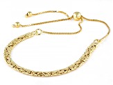 18k Yellow Gold Over Sterling Silver Byzantine Link Bolo Bracelet