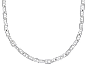 Picture of Sterling Silver 2.8mm Mariner 20 Inch Chain With a Rhodium Over Sterling Silver Magnetic Clasp
