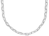 Sterling Silver 2.8mm Mariner 20 Inch Chain With a Rhodium Over Sterling Silver Magnetic Clasp