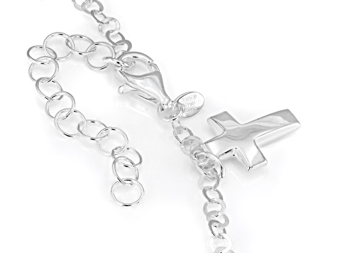 Sterling Silver Cross Pendant with Chain - AGS018A | JTV