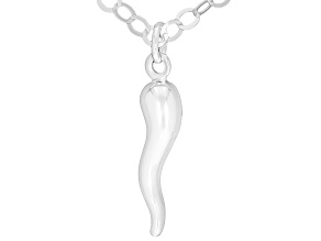 Sterling Silver Lucky Horn Pendant with Chain