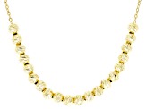 18k Yellow Gold Over Sterling Silver Diamond Cut Small Bead 20 Inch Cable Link Necklace