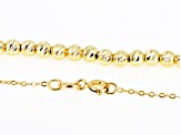 18k Yellow Gold Over Sterling Silver Diamond Cut Small Bead 20 Inch Cable Link Necklace