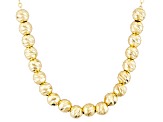 18k Yellow Gold Over Sterling Silver Small Bead Cable Link Necklace 18 inch