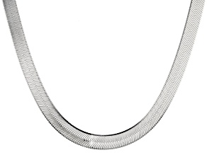 Sterling Silver Herringbone Link Necklace 20 inches