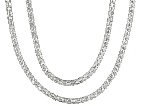 diamond cut popcorn link chain