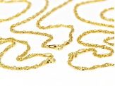 18k Yellow Gold Over Sterling Silver Singapore Link Chain Necklace Set Of 3