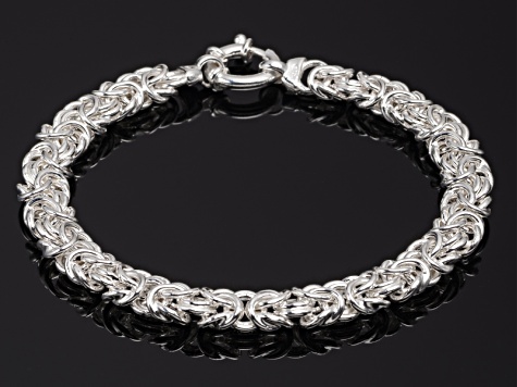 Sterling Silver Hollow Flat Byzantine Link Bracelet Bsc894 Jtv Sterling Silver Hollow Flat Byzantine Link Bracelet