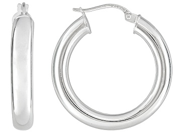 Details about   925 Sterling Silver High Polished Round-Tube Click-Top Hoop Earrings 