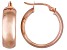 Polished 18k Rose Gold Over Sterling Silver 1/2 Round Hoop Earrings