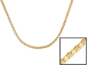 18k Yellow Gold Over Sterling Silver Popcorn Link Chain 24 inch