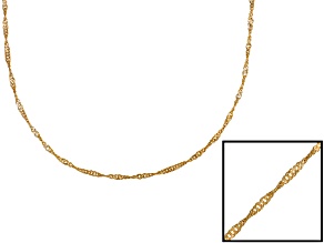 Singapore Link 18k Yellow Gold Over Sterling Silver 24 inch Chain     Made in Italy