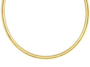 4mm 18k Yellow Gold Over Sterling Silver 18 inch Omega Necklace       Made in Italy